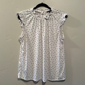 Adrianna Papell polka dot ruffle top